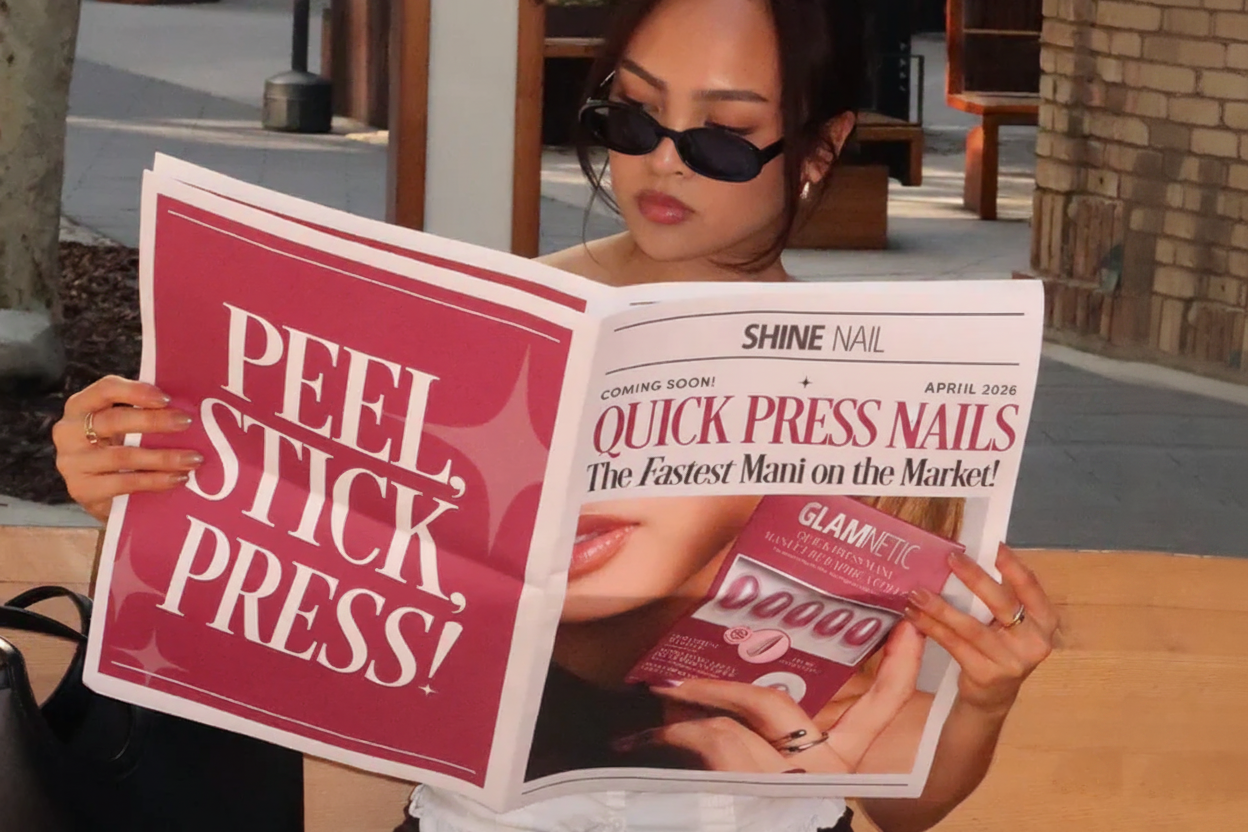 Shine Nail 报纸风格宣传图